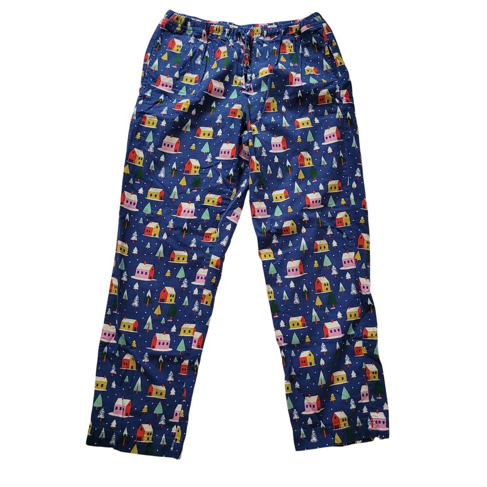 Hanna Andersson Size 5 Cozy Village Winter Pajama Pants Colorful Tree Print
